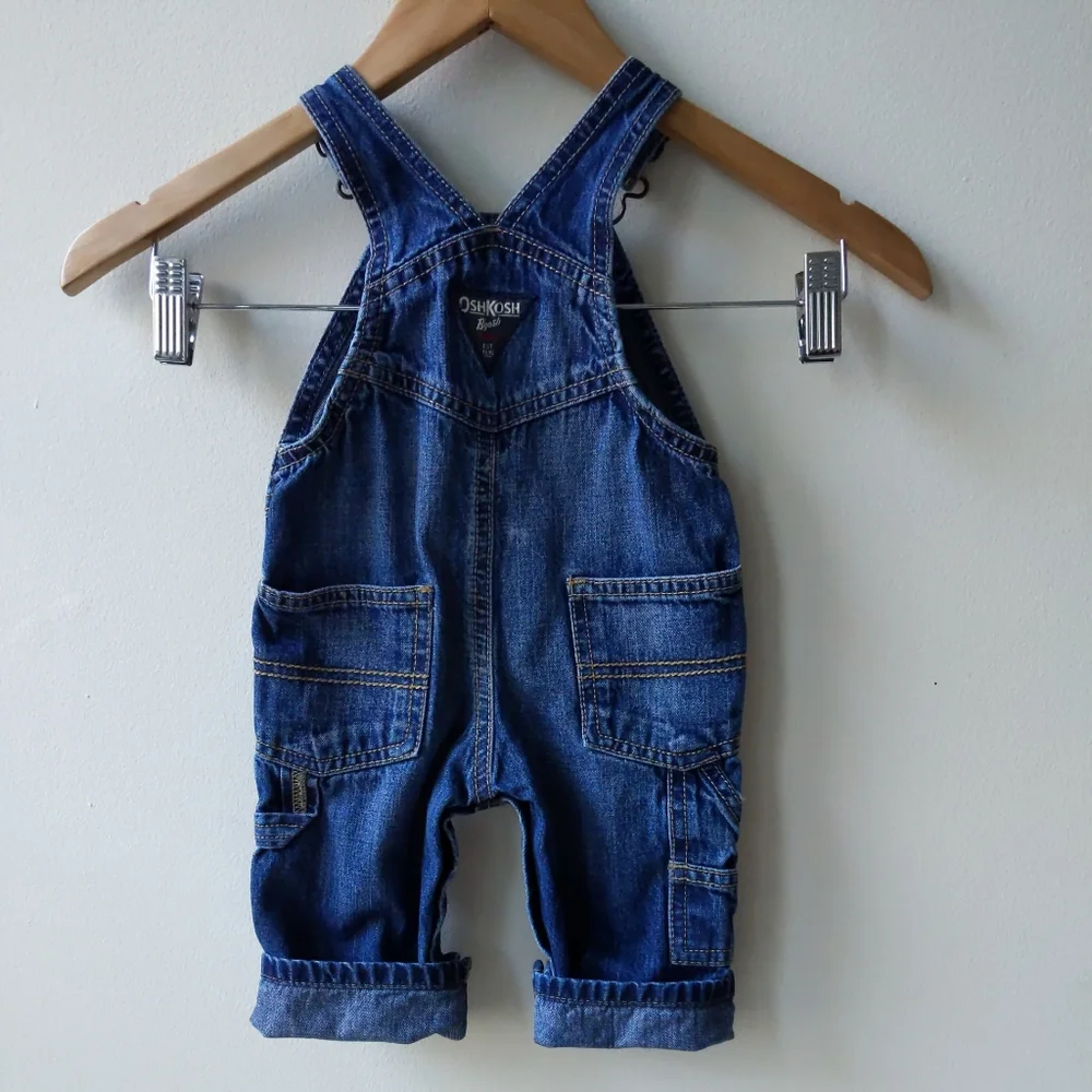 Oshkosh B'Gosh Spell Out Denim Overalls Size 6M